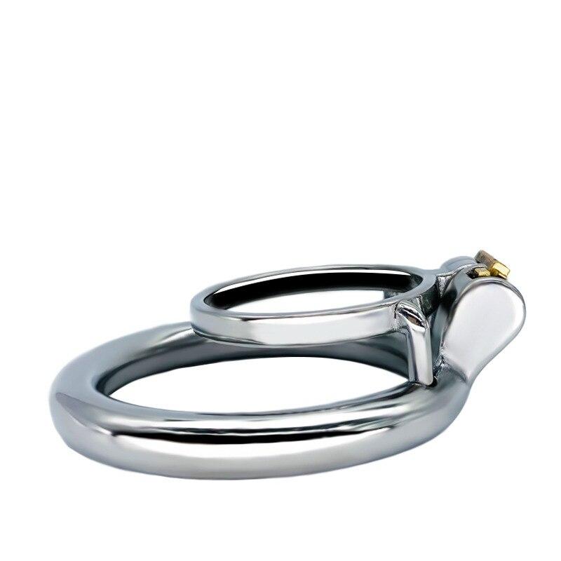 БДСМ Нержавеющая сталь Круглый замок целомудрия Клетка для пениса Кольцо для пениса Мужская секс-игрушка Рабское кольцо на член Сексуальные носилки для мячей