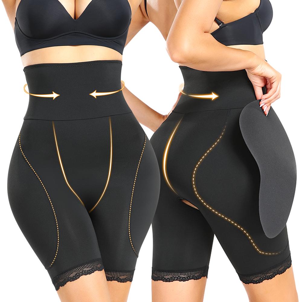 Женские корректирующие трусики с мягкой подкладкой для женщин, увеличивающие ягодицы, шорты с контролем живота, шорты со шнуровкой на бедрах