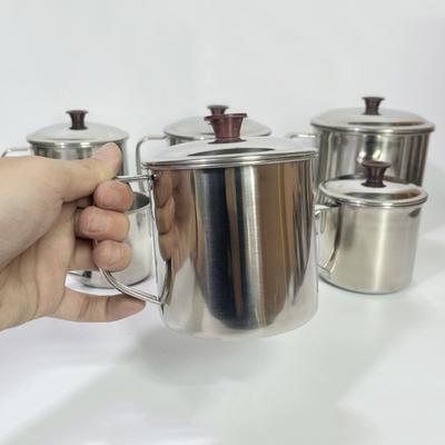 Кружка из нержавеющей стали с крышкой, походная кофейная кружка, изолированная чайная кружка для путешествий, небьющаяся металлическая кружка для сока
