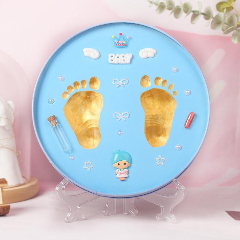 Newborn baby hand and foot prints mud lanugo souvenirs diy baby hand and foot prints hundred days full moon week old gift