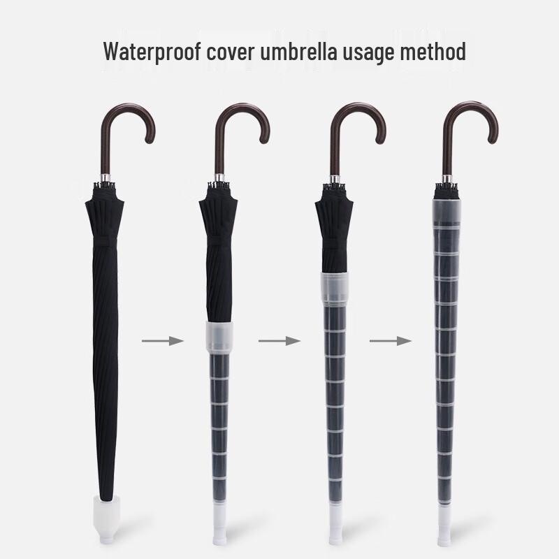 Hongye 16-Rib Semi-Automatic Windproof Straight Umbrella