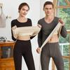 Unisex German Velvet Thermal Underwear Set: Round Neck, Plush, Elastic, Thick for Autumn/Winter - Men & Women.