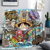 One Piece Luffy Print Flannel Blanket, Ultra Soft High Quality All Seasons Warm Throw, Home Decor Cozy Blanket, Perfect Christmas Gift