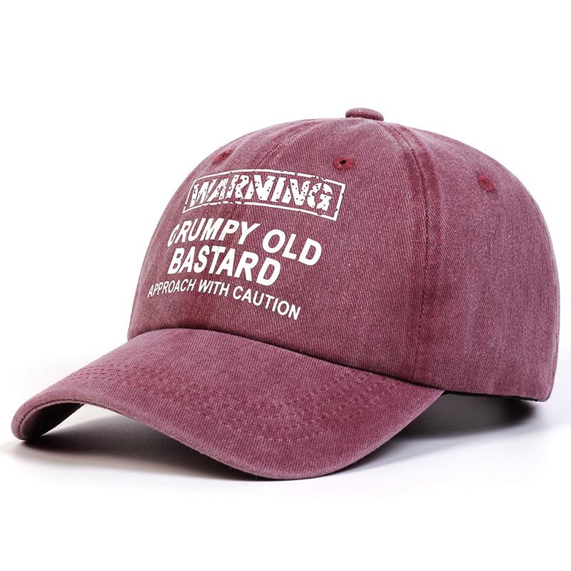 Letter printed baseball cap, daily leisure travel, sun protection, hiking, duckbill cap, camping, party