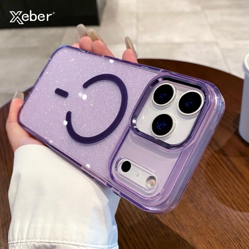 Bling Glitter For Magsafe Wireless Charge Magnetic Case For iPhone 17 16 15 14 13 12 11 Pro Max Plus Clear Acrylic Cover