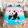 Panda down quilt cover pink cute comfortable bedding soft and comfortable
