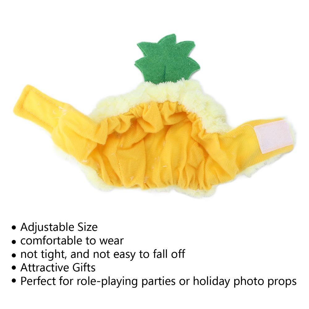 Adjustable Pet Pineapple Hat Soft and Comfortable Shaped Hat Animal Hat for Cat Kitten Puppy Pet