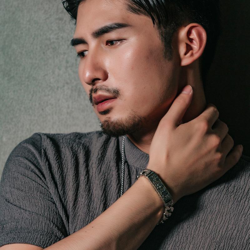 Серебряный мужской браслет Retrosen, шестизначный браслет в китайском стиле, креативный ретро-конский хвост, властный аксессуар