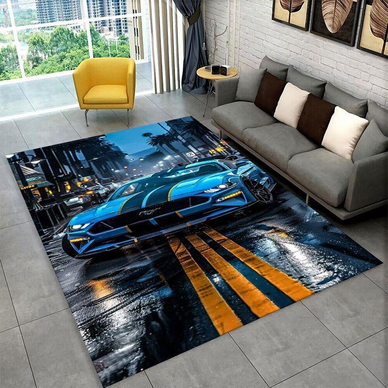 Ретро гоночный автомобиль M-Mustang Нескользящий коврик для гостиной, спальни, игровой комнаты, мягкий ковер, напольный коврик, домашний декор, ковер для детской комнаты