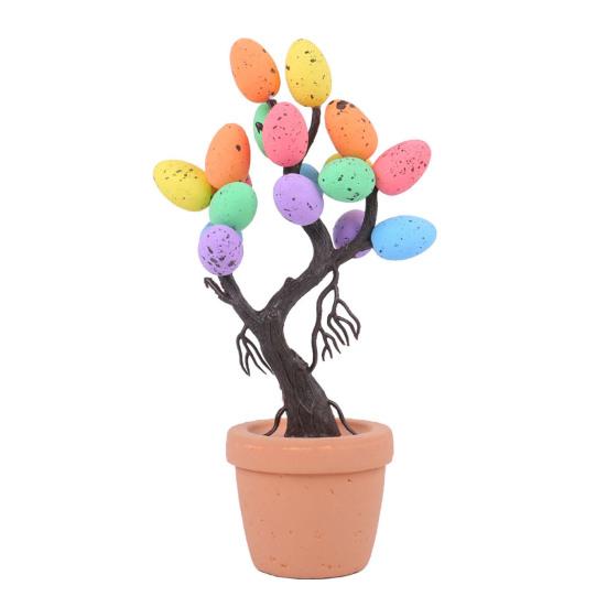 Украшения для пасхальных яиц, искусственные пасхальные яйца, кашпо для деревьев, маленькие пенопластовые пятнистые яйца, настольные фигурки для весенней пасхальной вечеринки, домашний декор