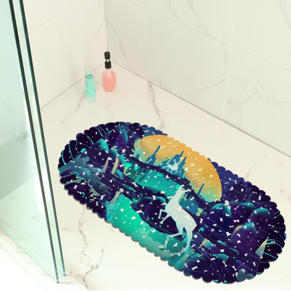 Light And Shadow Elk Picture Balcony Bathroom Mat Hydrophobic Non-Slip Door Mat Swimming Pool Public Places Non-Slip Floor Mat