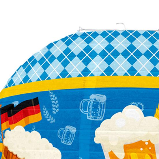 Октоберфест Подвесной бумажный фонарик Украшение Немецкий Баварский Пивной фестиваль Круглый бумажный фонарик для вечеринки