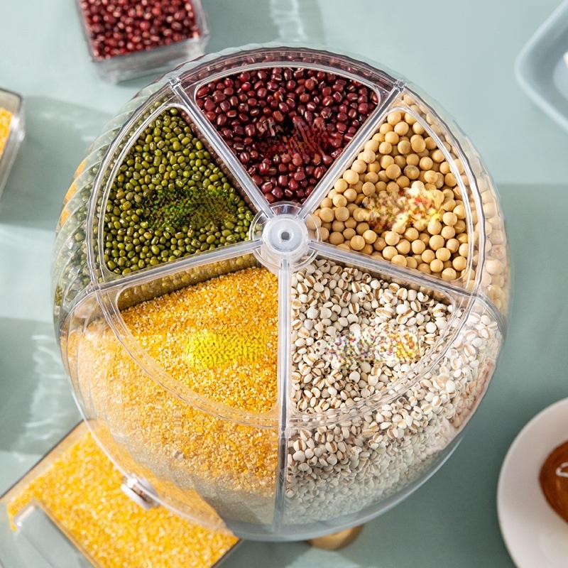 Вращающийся дозатор зерновых Вращающийся дозатор зерновых Контейнер для риса Диспенсер Контейнер большой емкости для хранения Ведро для риса