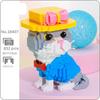 18407 Animal World Persian Cat Kitten Bow Hat Pet Doll Model Mini Diamond Blocks Bricks Building Toy for Children No Box