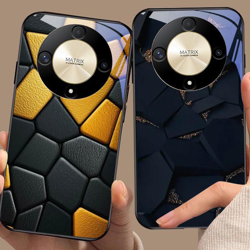Геометрические камни Для Honor 50 70 30 90 200 X5 X5b Plus X6 X8 4G 9 X9c Smart 30 Max Magic 4 5 Pro 7 Lite стеклянный чехол для телефона
