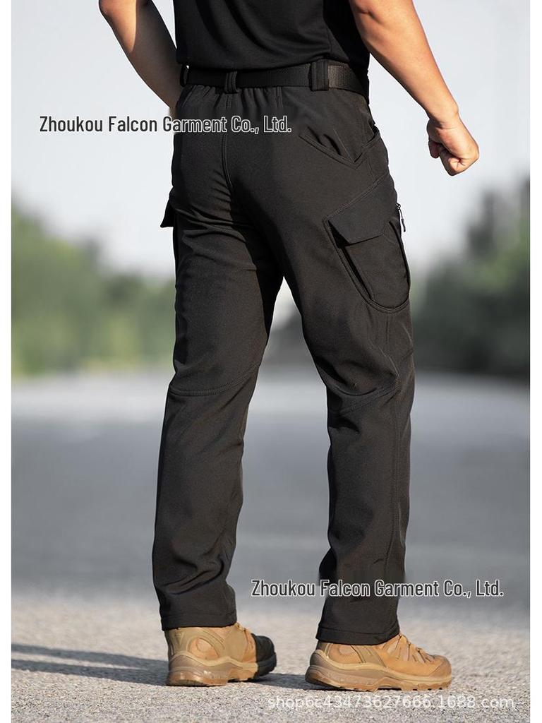 Мужские зимние камуфляжные софтшелл лыжные штаны на флисовой подкладке - Ветрозащитные, морозостойкие, с множеством карманов, идеально подходят для активного отдыха и альпинизма.