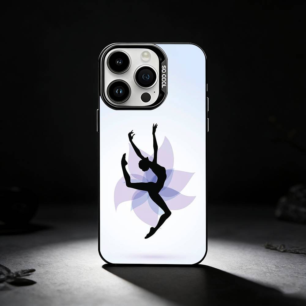 Чехол для телефона GYM Girl Gymnastic для iPhone 17,16,15,14,13,12,11 Plus,Pro Max,XS,Цветной серебристый чехол для телефона