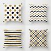 New Simple Geometric Stripes Wavy Golden Peach Leather Velvet Pillowcase Car Sofa Cushion Pillowcase