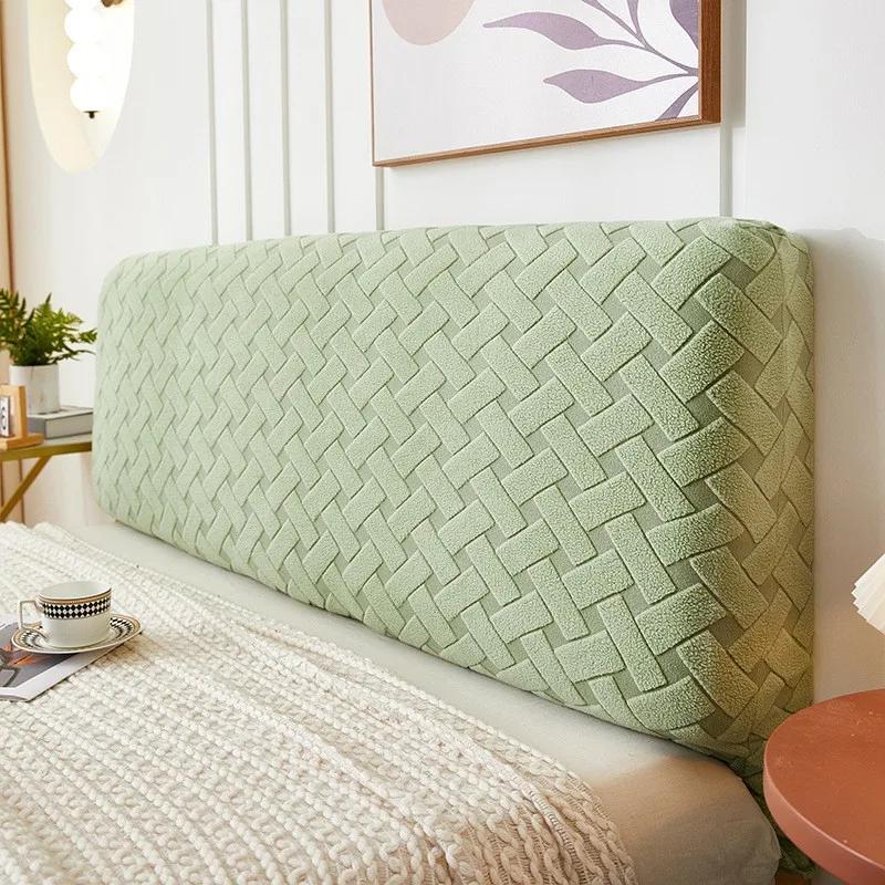 Утолщенный чехол для изголовья кровати, жаккардовые чехлы для изголовья, однотонные эластичные чехлы из спандекса для изголовья кровати, пыленепроницаемые чехлы для спинки кровати
