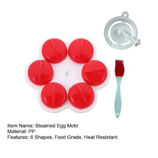 6 шт. форма для яиц на пару с кисточкой 6 форм пищевой полипропилен термостойкая антипригарная чашка для яиц-пашот плита пароварка кухонный гаджет