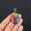 Кулон из Радужного Солнечного Кварца, обернутый медной проволокой 999 пробы, Ювелирное изделие с подвеской из драгоценного камня ручной работы, Подарки для жены, Новая подвеска