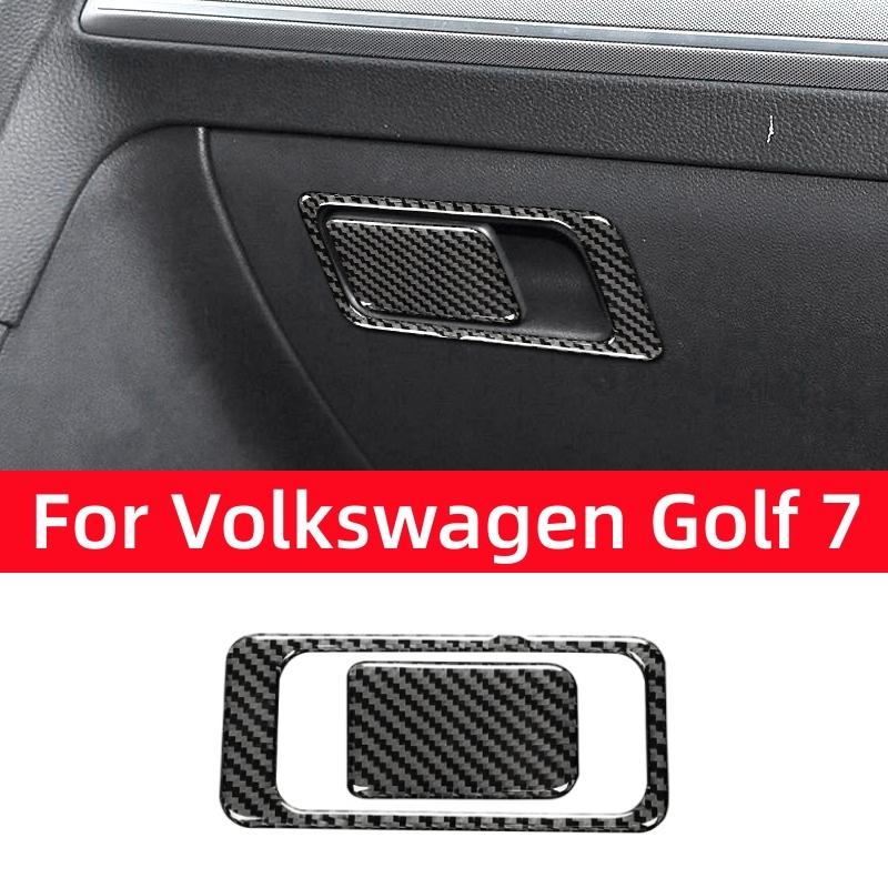 For Volkswagen Vw Golf 7 Gti Mk7 2013- Carbon Fiber Auto Copilot Storage Box Switch Decorative Sticker Frame Car Accessories