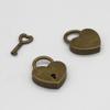 Антикварный стиль Сердце Форма Навесной замок Винтажный замок Романтический милый дневник Навесные замки с ключом Замок с ключом для шкатулки для драгоценностей чемодана