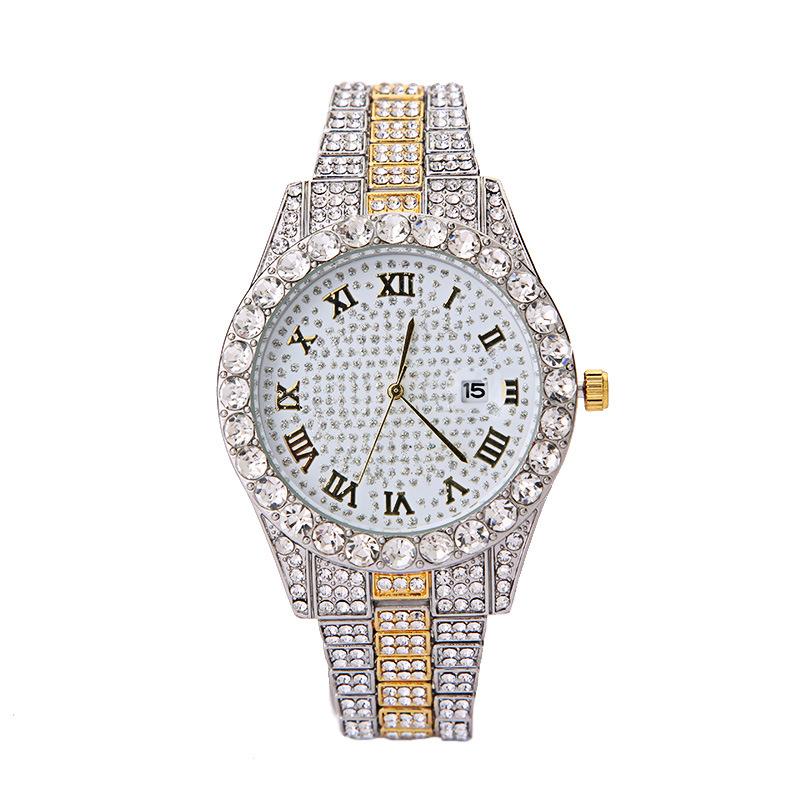 Hip Hop Luxury Watch Bling Iced Out Full Diamond Quart Watches for Men and Women ACCESSORIES