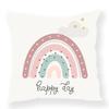 Cute Rainbow Print Cushion Cover Simple Pillowcase Car Office Home Birthday Decoration Adult Kids Room Throw Pillows Family Gift