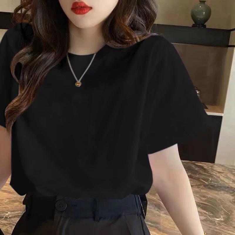 Cotton Short-sleeved T-shirt Women's New Fashionable Versatile Foreign-looking Thin Top Summer