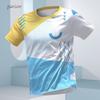 Мужская Модная Цветная Полосатая 3D Печатная Футболка Оверсайз Повседневная Спортивная Майка Мягкая Слегка Эластичная Дышащая 3D Печатная Футболка с Коротким Рукавом