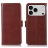 For iPhone 17 Pro Max Case RFID Blocking Genuine Cow Leather Wallet Phone Cover