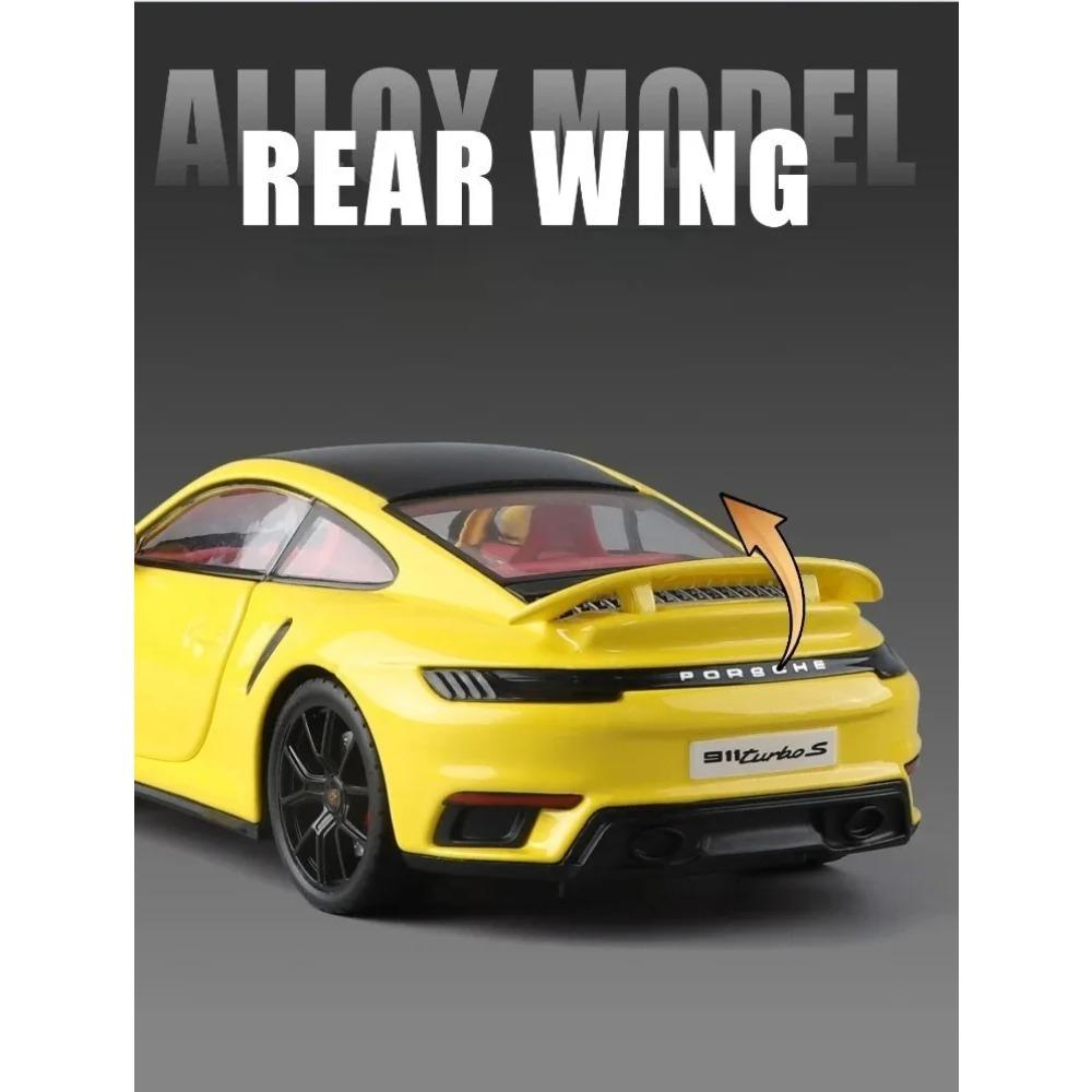 Оригинальная лицензионная модель суперкара Porsche 911 TURBO S в масштабе 1/24 с витриной Коллекционная миниатюрная модель автомобиля Металлическая игрушка Транспортное средство Хобби