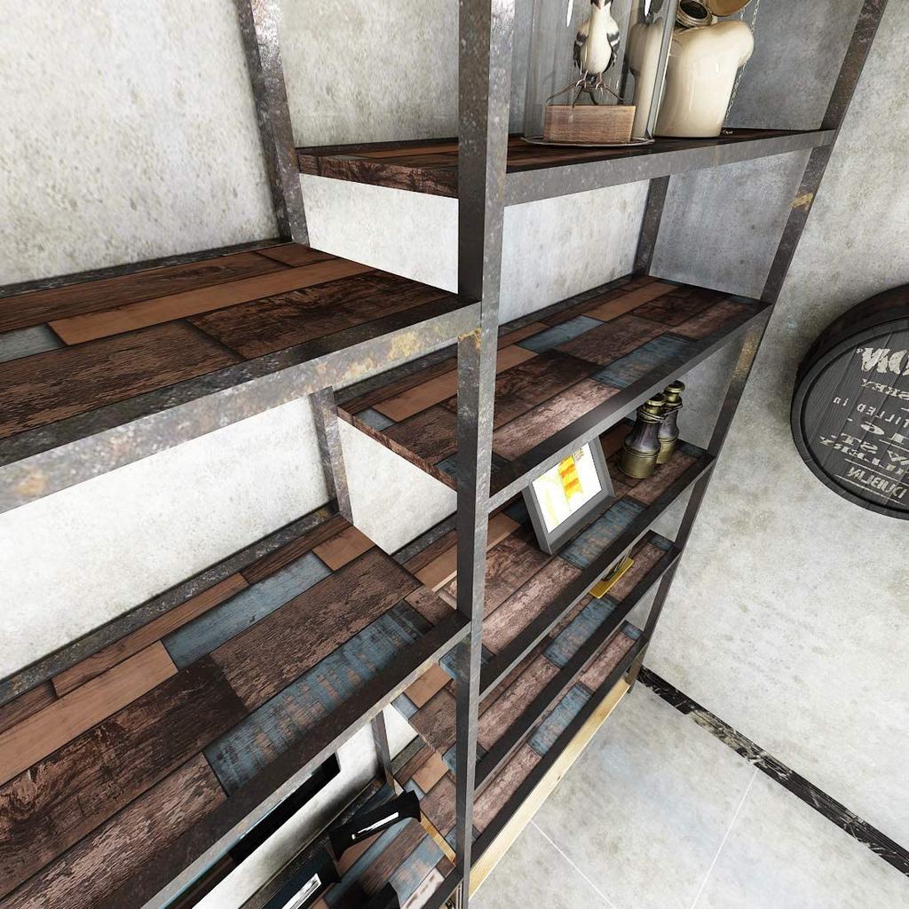 Teal Wood Wall Cover Stick And Peel Shiplap Wall Paper Self Adhesive Wood Contact Paper Decorative Vintage Removable Water-Repellent