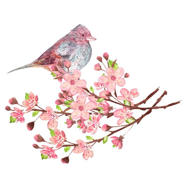 J507 # красивая акварель ручная роспись весенний цветок и наклейка с птицами на автомобиль виниловая наклейка водостойкие украшения наклейки для автомобиля