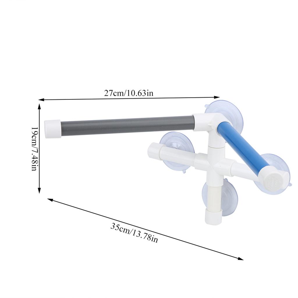 PVC Bird Bath Shower Bathing Perch Stand with Suction Cup for Parrot Macaw