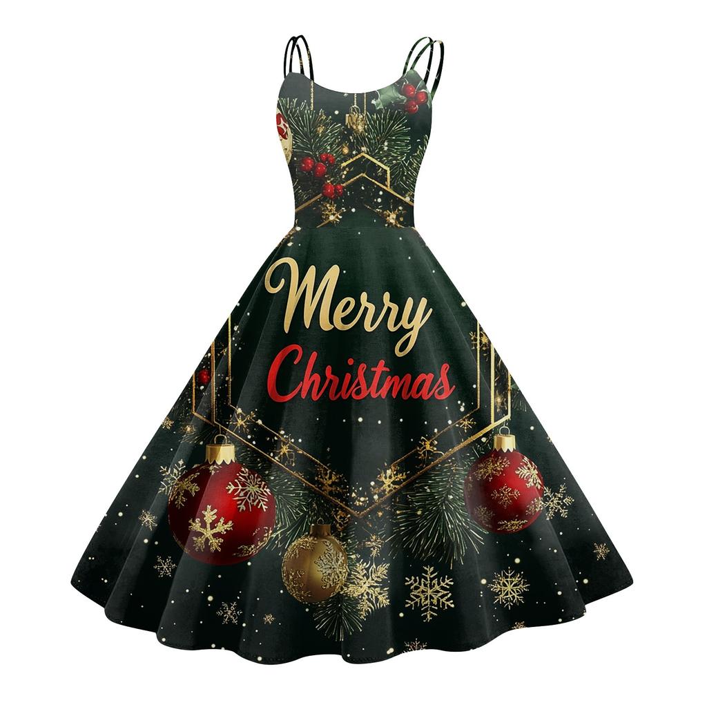 Женское модное рождественское печатное сексуальное коктейльное платье без бретелек в готическом стиле в стиле панк, винтажное платье