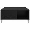 Coffee Table Black Oak Look 80 x 80 x 36.5 cm Engineered Wood