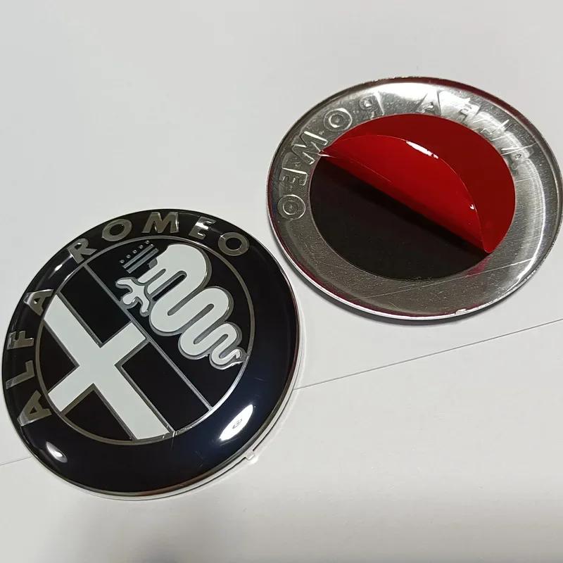 USLT7 Car Front Hood Rear Trunk Badge Steering Wheel Hubcap Sticker For Alfa Romeo Giulia MiTo Stelvio Giulietta GT 159 147 156