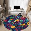 1pc Colorful Swirl Office Round Rug, Carpet for Office, Gaming, Lightweight Round Floor Mat yy260205047