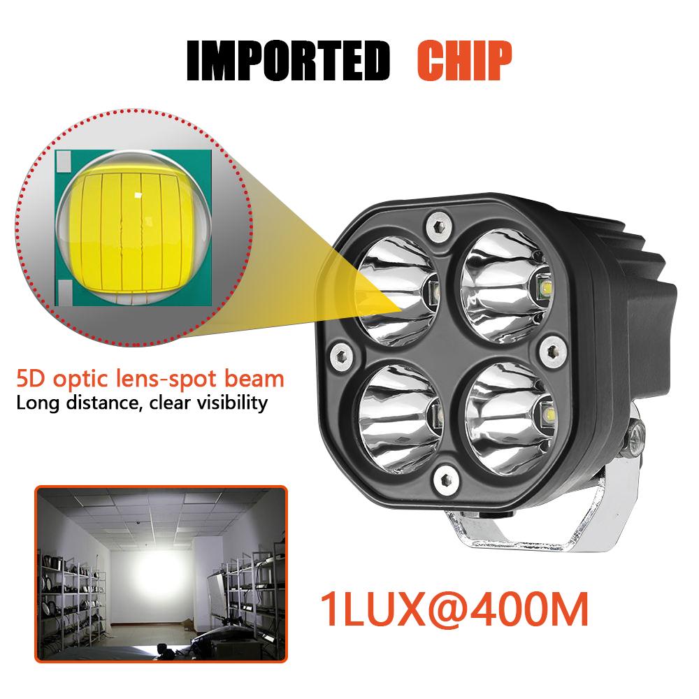 Ip68 12V 5000Lm 3 Inch Led Work Light for Auto Dual Row White 4X4 Led Driving Fog Light Pods Offroad