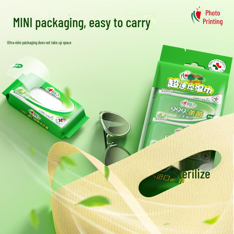 Мини-влажные салфетки Xin Xiangyin — 8 упаковок (56 шт.), Портативные стерилизационные дорожные салфетки для рук, бесплатная доставка