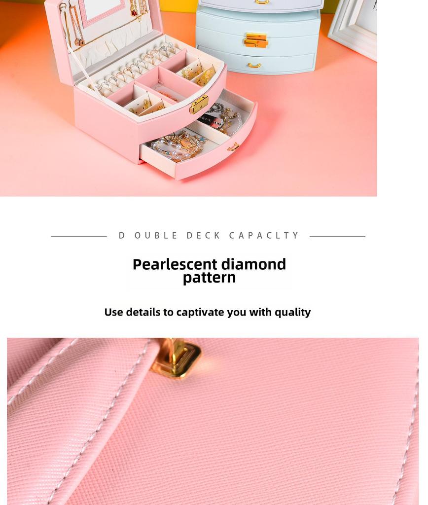 Запираемая многослойная шкатулка для сережек – ящик для хранения детских вещей Princess