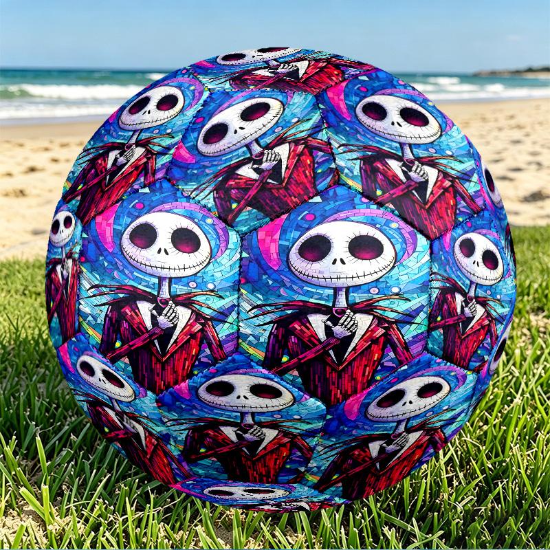 The Nightmare Before Christmas Print Size 5 Soccer Ball, PU Wear Resistant Football for Match Training and Daily Practice, Birthday Gift for Soccer Fa