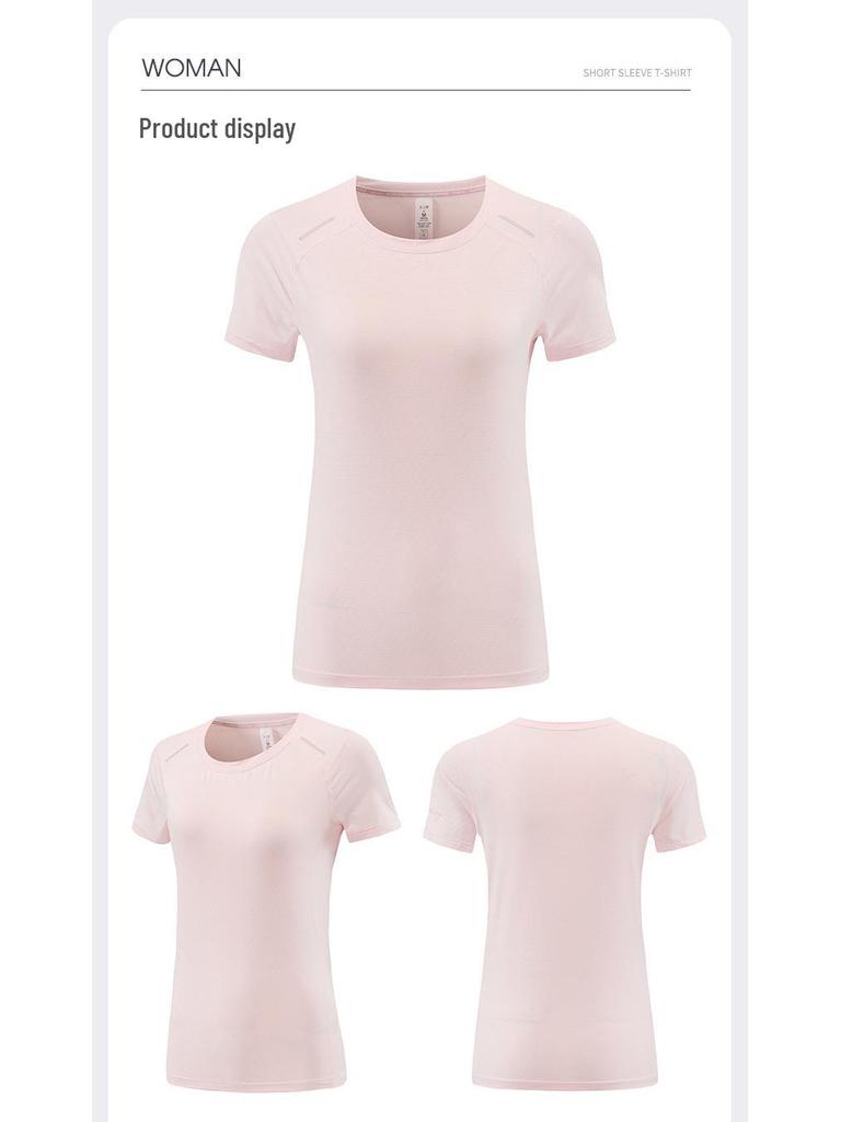 Женская быстросохнущая футболка для йоги с коротким рукавом - Легкий, дышащий фитнес-топ для летнего бега и спорта.