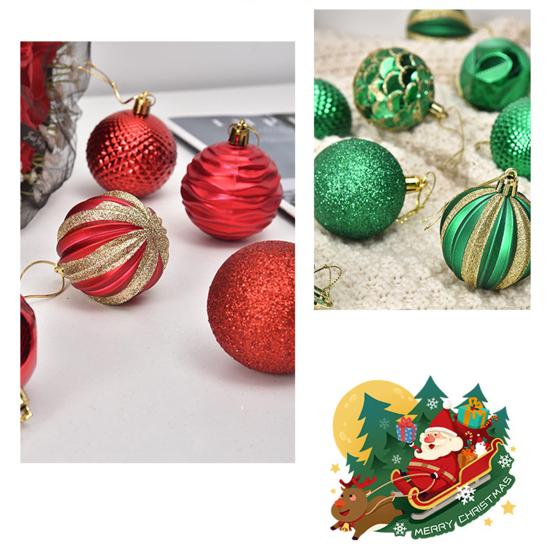 12 шт., украшения из елочных шаров, 6 см, разная текстура, с подвесным ремешком, создают атмосферу, праздничные украшения, шары
