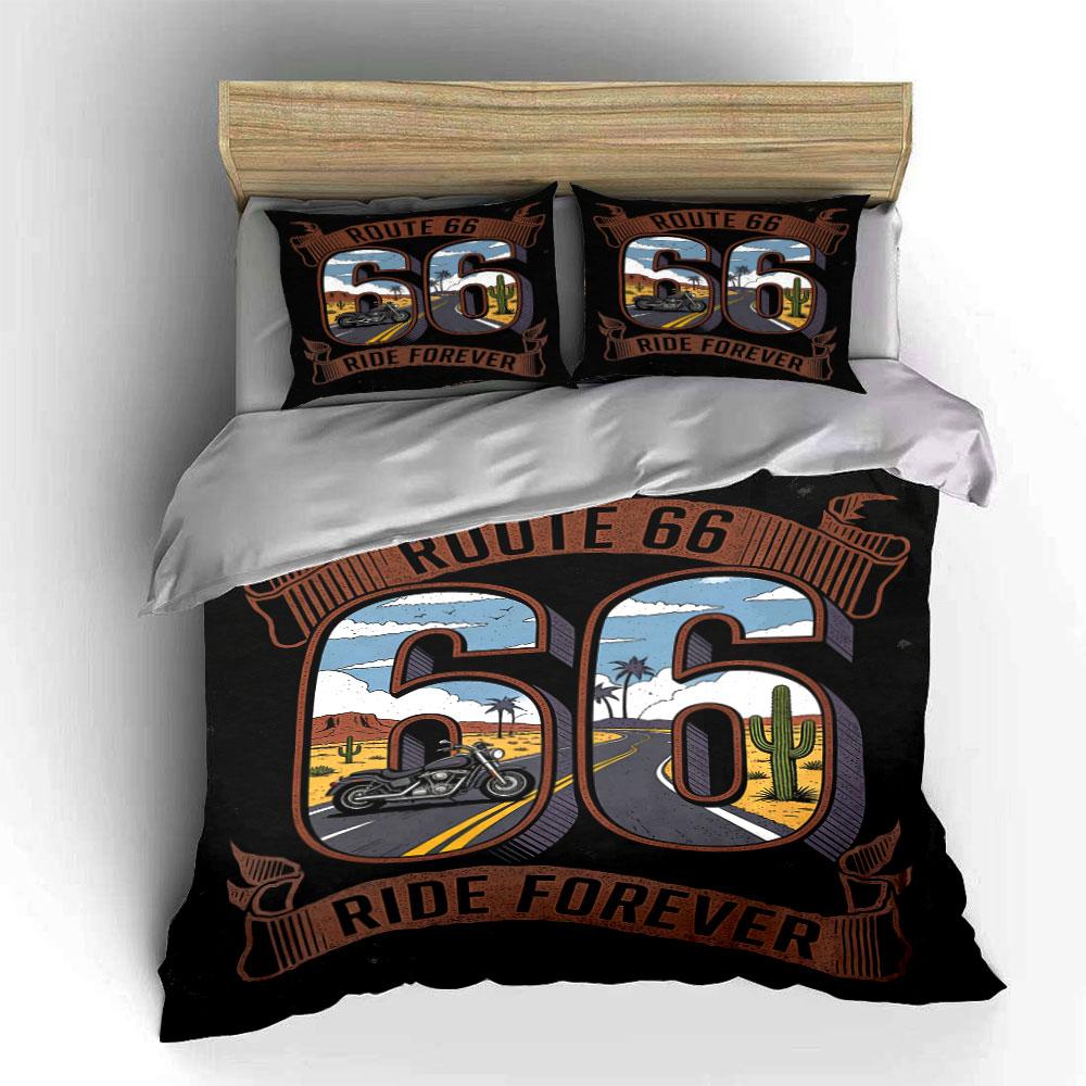 Motorcycle, Route 66, cactus. Bedding sets Duvet cover sets Duvet covers Pillowcases(1* Duvet Cover 2* Pillowcases without duvet insert)