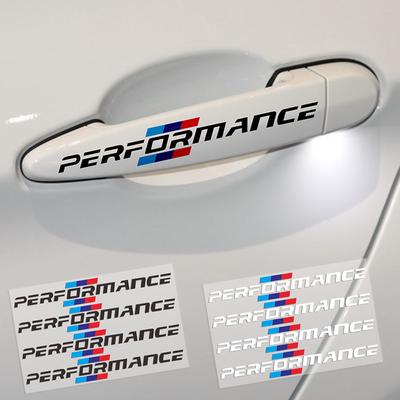 4 шт. Эмблема ручки двери автомобиля Performance 3D наклейки для M F30 F31 F34 F35 F80 G30 G31 F01 F02 F20 F21 F52 E46 X1 X3 X5 X6 X7