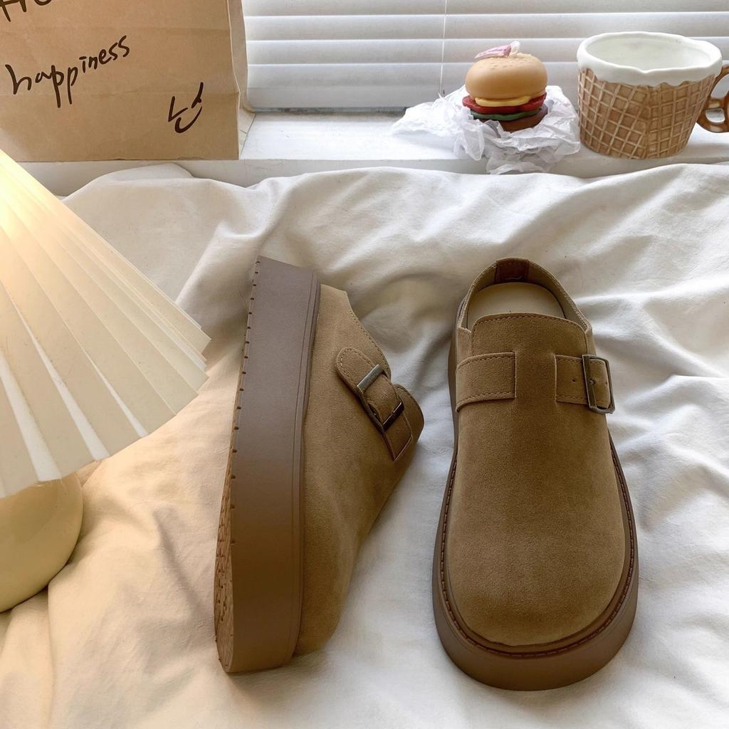 Увеличение роста верхняя одежда ленивые педали обувь Boken ретро французская платформа Boken сумка голова тапочки 2025 осень новинка