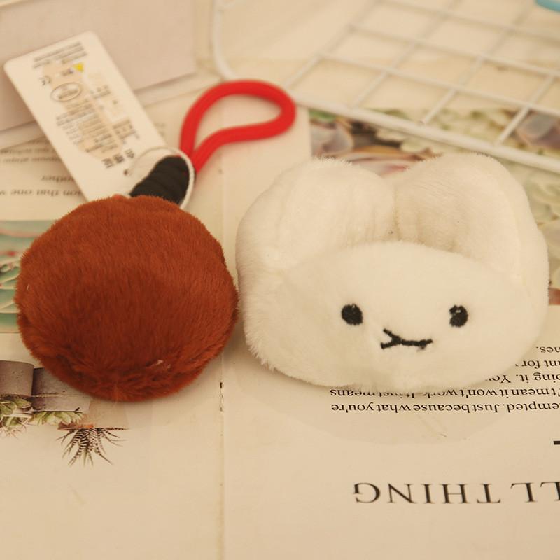 Cute Cha Siu Bao Plush Toy With Water Crystal Soft Material For Backpack Accessories And Gifts